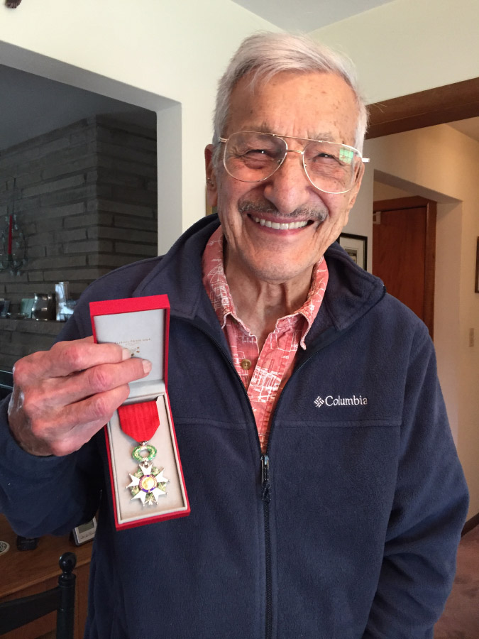 art bertolo with medal from france
